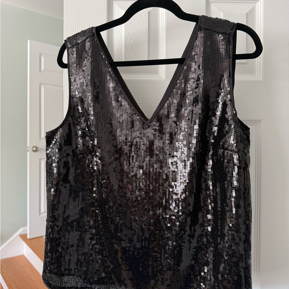 J. Crew Black Sequin Tank Top